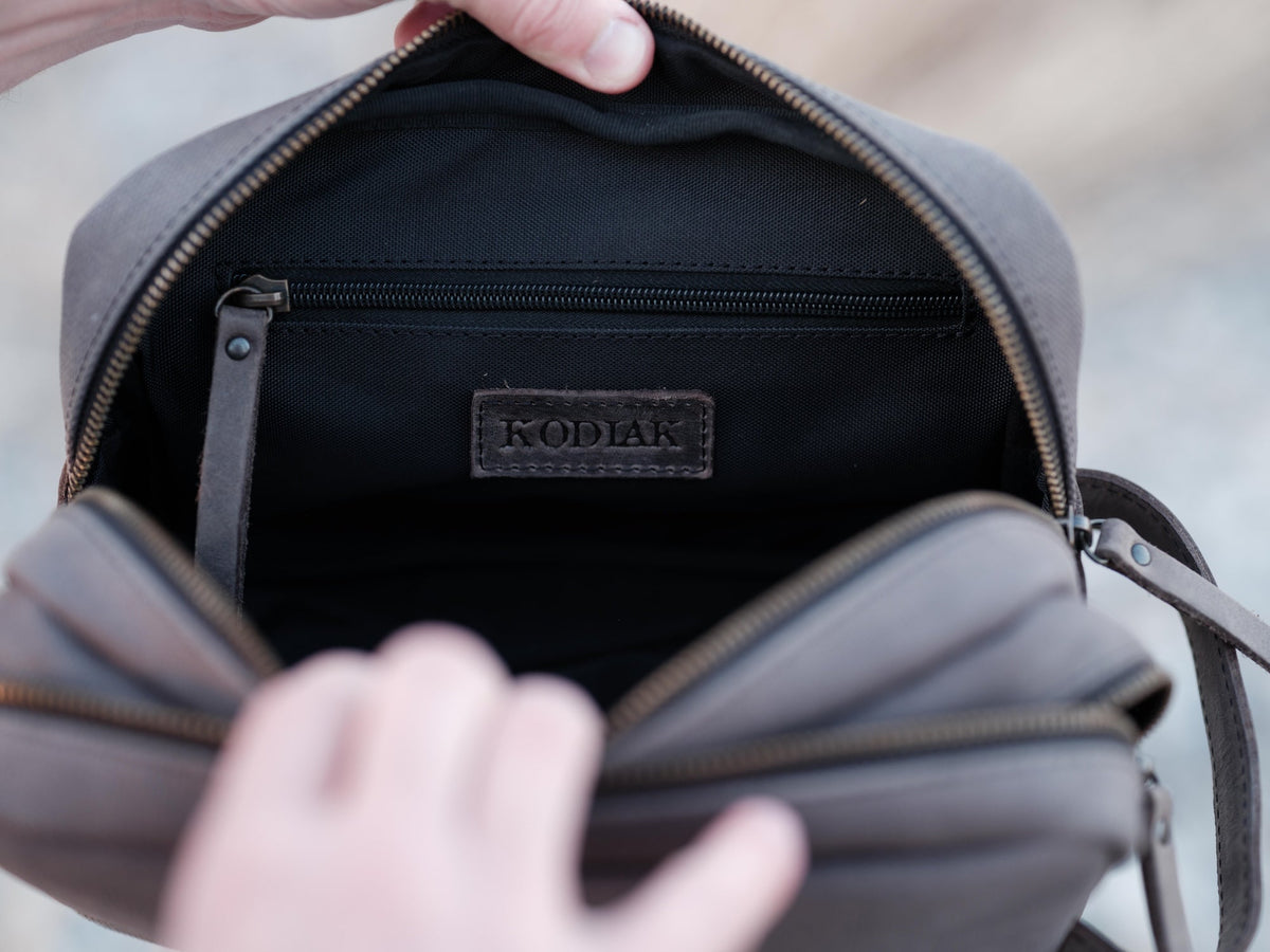 Canvas Weekender Dopp Bag Kodiak Leather