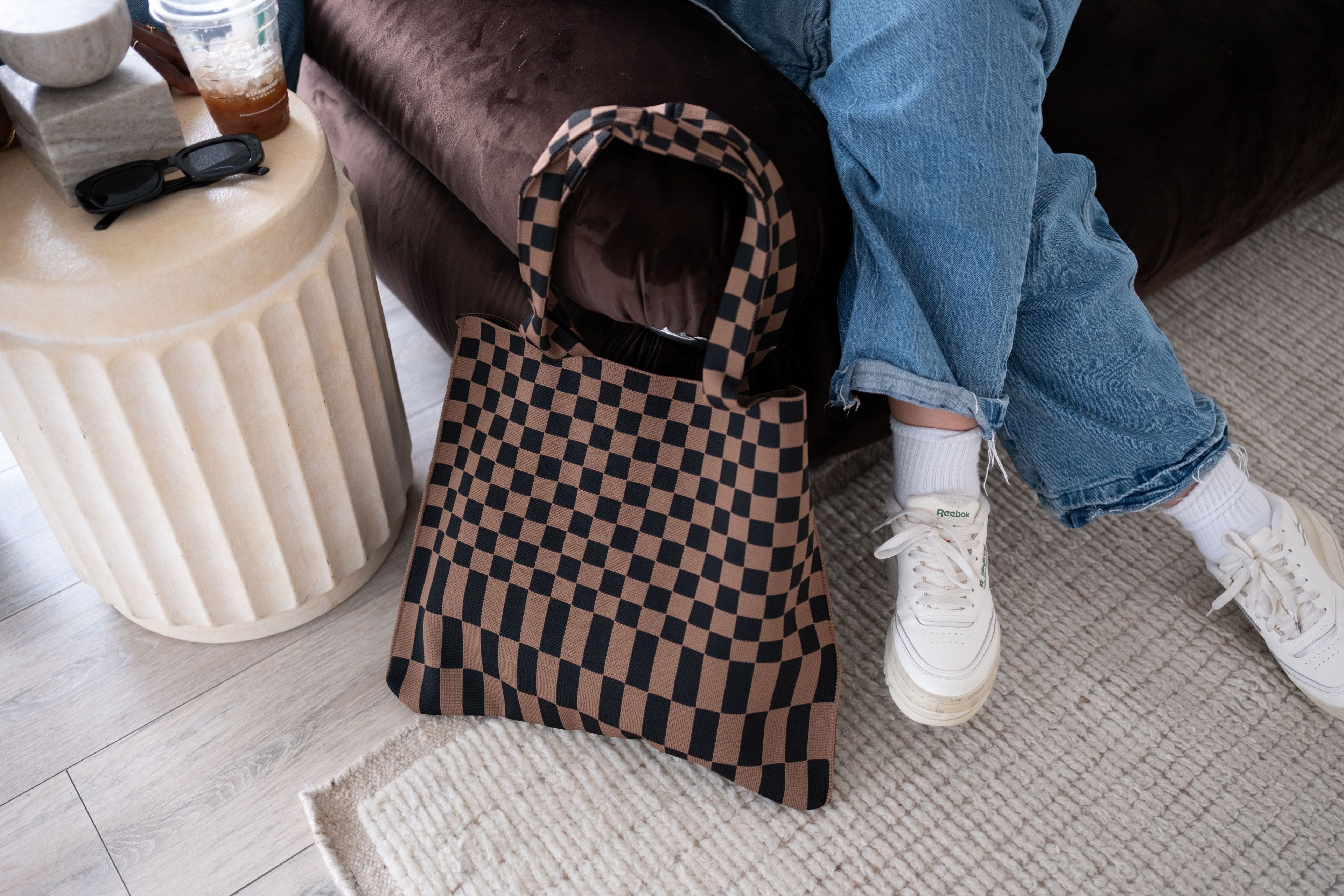 Classic Checkered Skinny Tote A Bag Concept