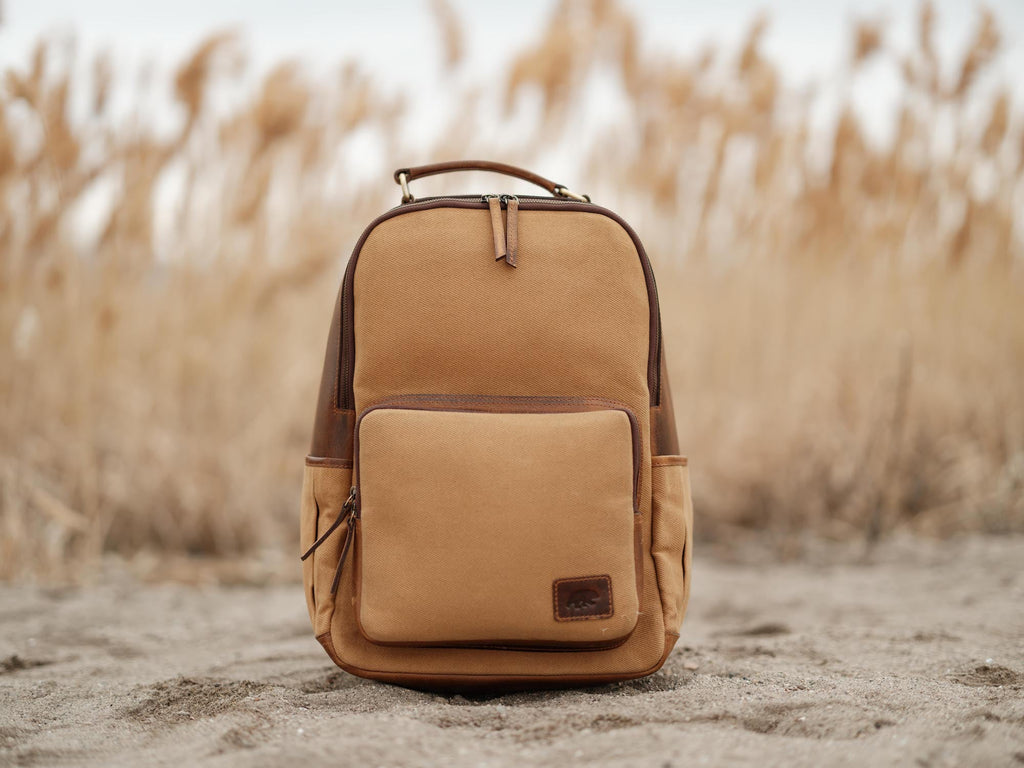 25L Traveler Canvas Backpack Kodiak Leather
