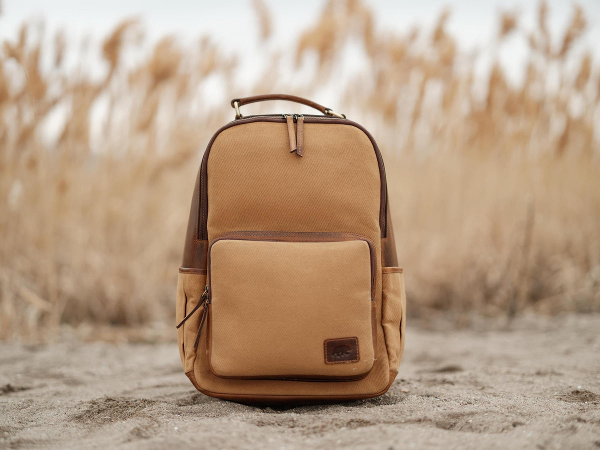 25L Traveler Canvas Backpack Kodiak Leather