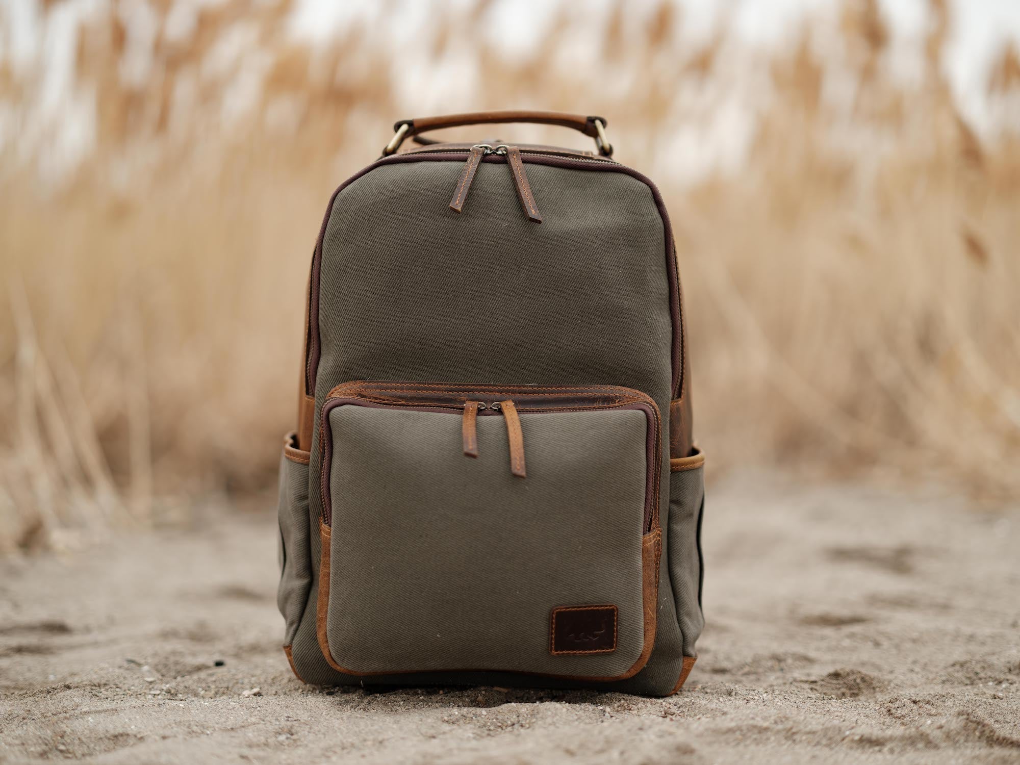 25L Traveler Canvas Backpack Kodiak Leather