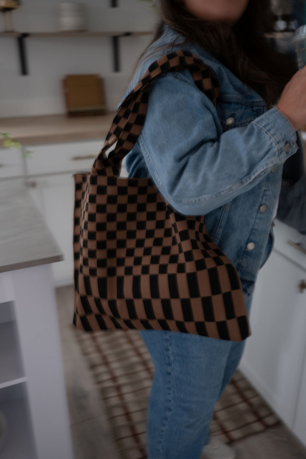 Classic Checkered Skinny Tote A Bag Concept