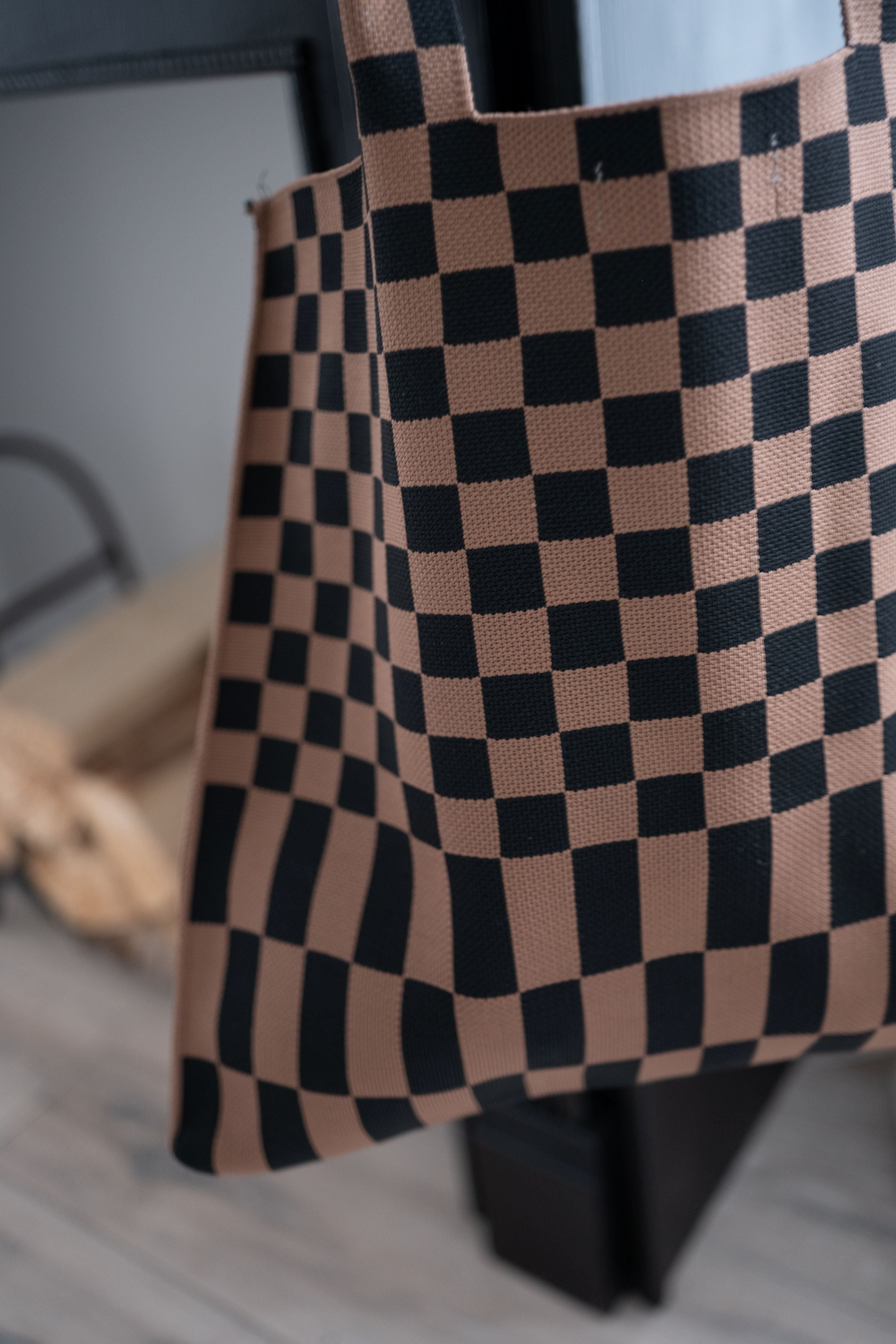 Classic Checkered Skinny Tote A Bag Concept
