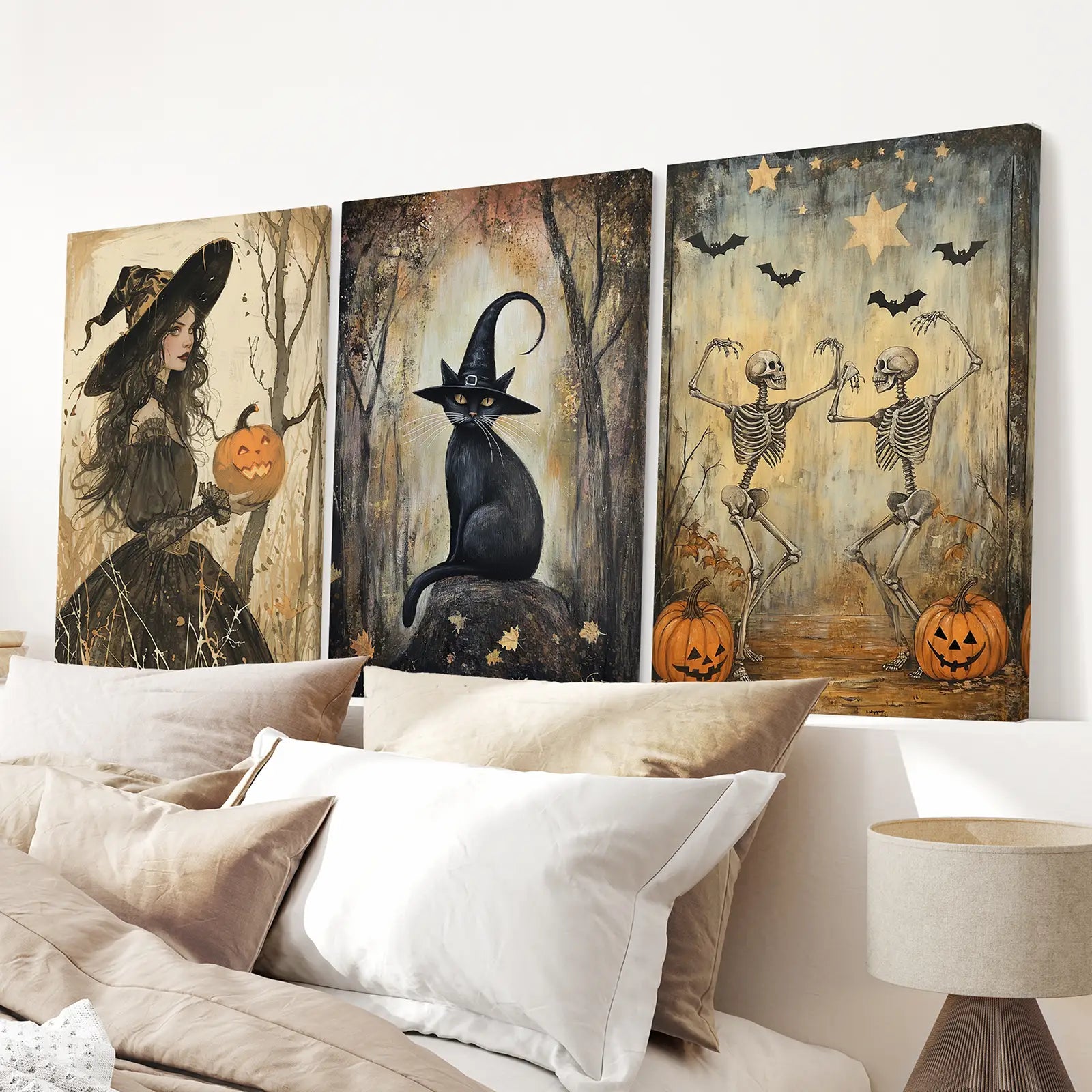 Witchy Halloween Fall Decor Modern Wall Art Print Wall Art Set