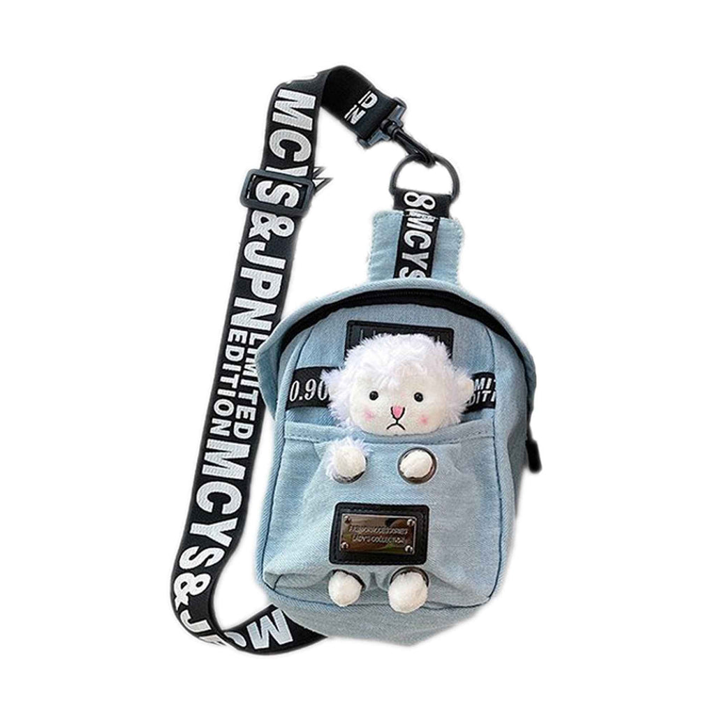 Denim Crossbody Sling Bag for Women – Small Bag with Animal Pendant Dashing Nova