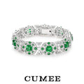 Diamond Cultivated Synthetic Emerald Bracelet in 925 Sterling Silver BLAKESTORE-NG