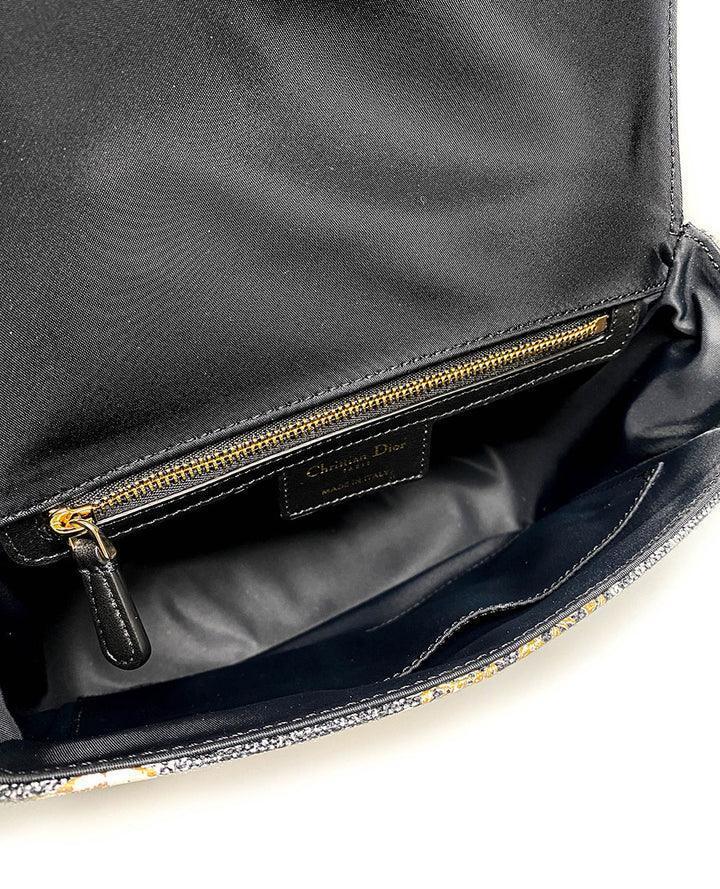 Dior Messenger Bag Regular  Dior Messenger Bag Black calfskin, cotton canvas and linen with gold Magica print Banlieue91