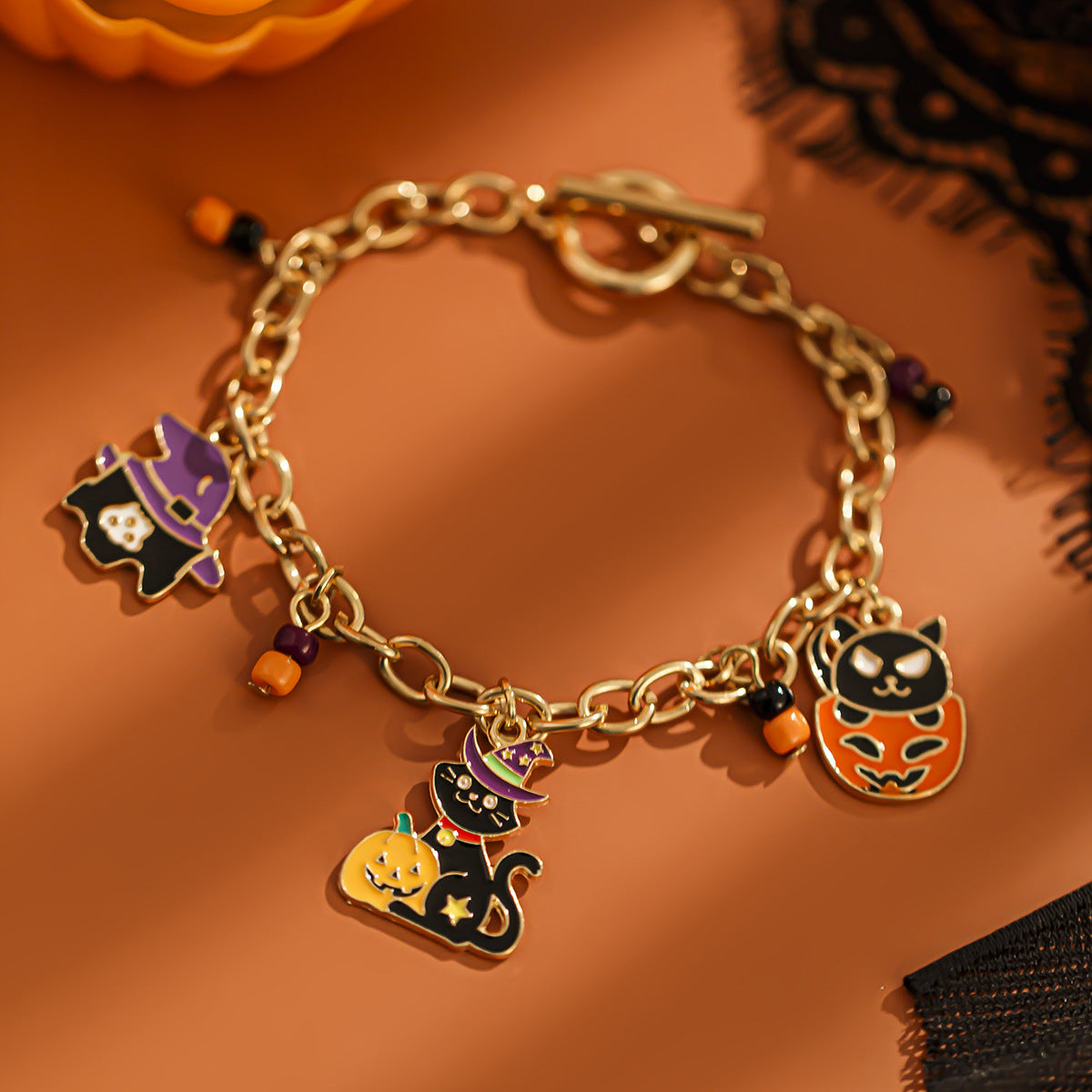 Halloween Party Ghost Bracelet Trendy Girl Pumpkin Festival Alloy Pendant Handmade Girl V.I.P Digital Presence