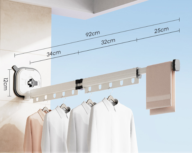 Multifunctional Retractable Fold Away Clothes Drying Hanger Space-Saving Bathrooms Usage V.I.P Digital Presence