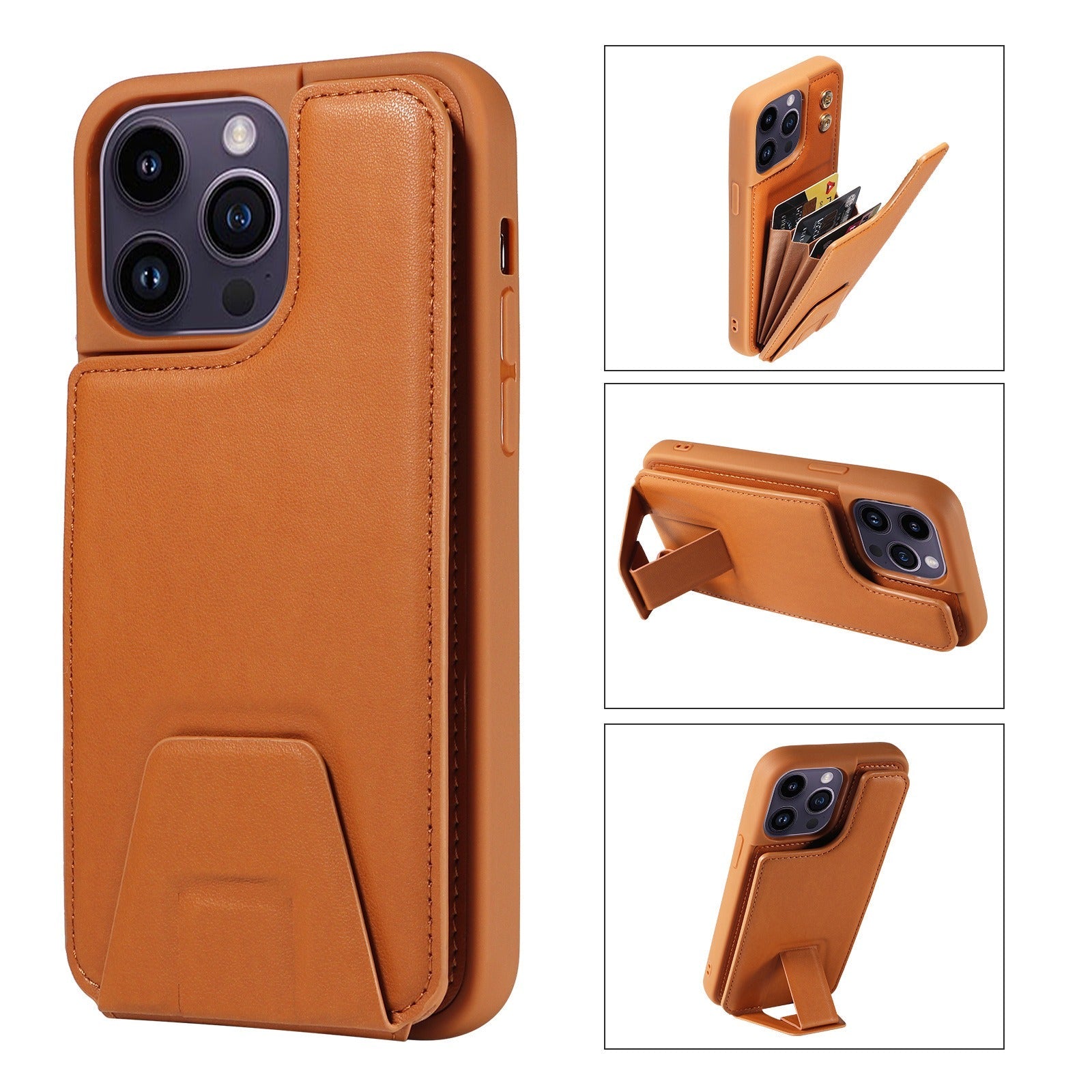 Suitable for Apple 15 phone case 13promax stand phone case adhesive leather anti drop 12 accordion card insertion phone case V.I.P Digital Presence