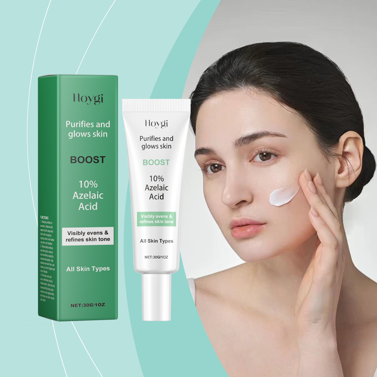 Azelaic Acid Acne Cream, Oil Control Gentle Moisturizing Acne Skin Moisturizing Daily Facial Cream
