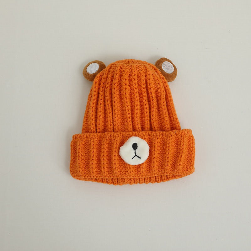 Autumn and winter children warm knitted hat cute bear candy color woolen hat Korean male and female baby warm hat trend V.I.P Digital Presence