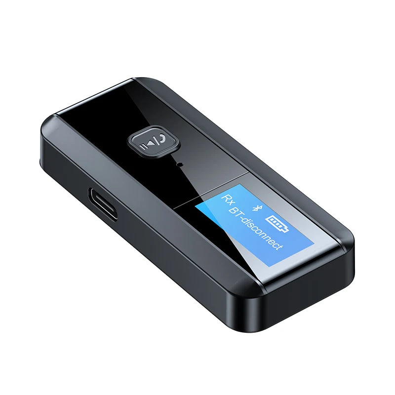 LCD display screen Bluetooth 5.0 receiver transmitter 2-in-1 audio adapter computer TV speaker