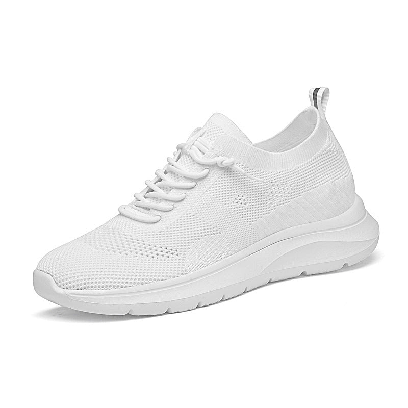 Indoor height increasing sports and leisure shoes for men white invisible height increasing shoes 7CM V.I.P Digital Presence