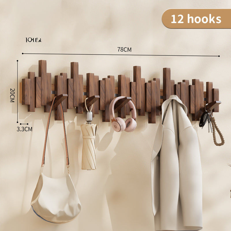 Coat Racks Wall Hanging Wall Entry Door Porch Hanging Scarf Coat Rack Perforated Solid Wood Creative Piano Keys Clothes Hook V.I.P Digital Presence