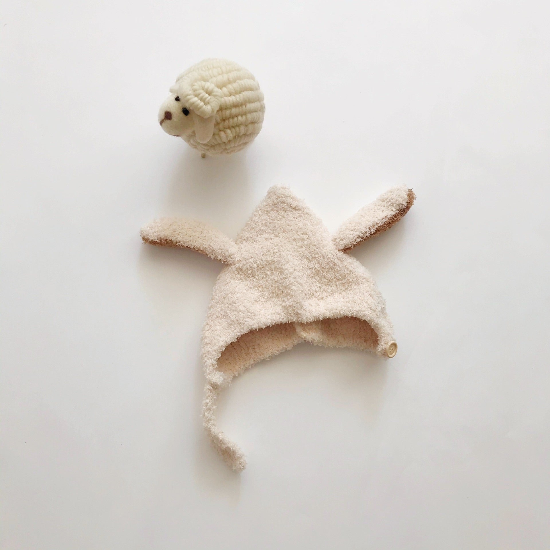 Baby Hat Warm In Autumn And Winter Baby Rabbit Ears Plush Korean Version Ear Cap Baby Hat Cute V.I.P Digital Presence