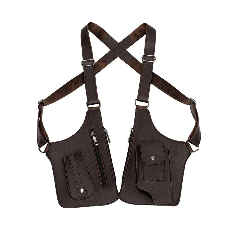 A medieval - style leather harness bag that is an anti - theft wallet, phone pouch, and suitable for men's Viking  cosplay. V.I.P Digital Presence