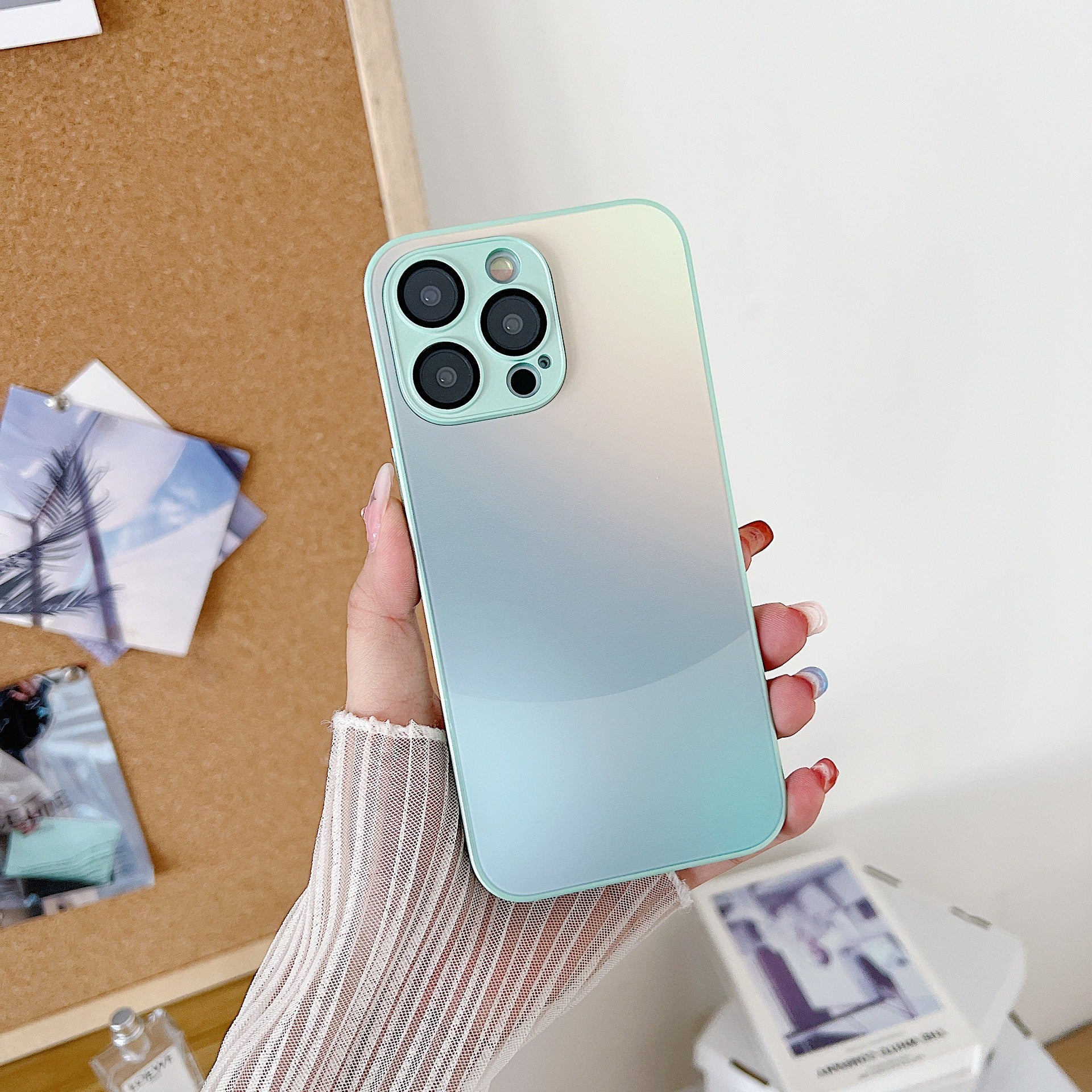 IPhone15 phone case gradient color matte suitable for Apple 14pro with lens film 13 anti drop protective cover