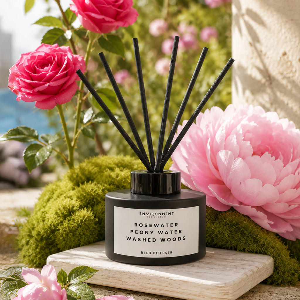 Rosewater | Peony Water | Washed Woods Diffuser (Inspired by Issey Miyake L'Eau d'Issey®) Stone Candles