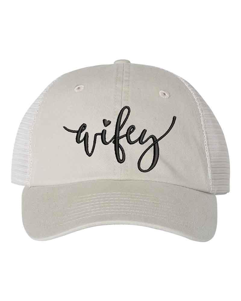 Embroidered Wifey/Hubby Trucker Hat – Anniversary Gift Cap Adorb Custom Tees