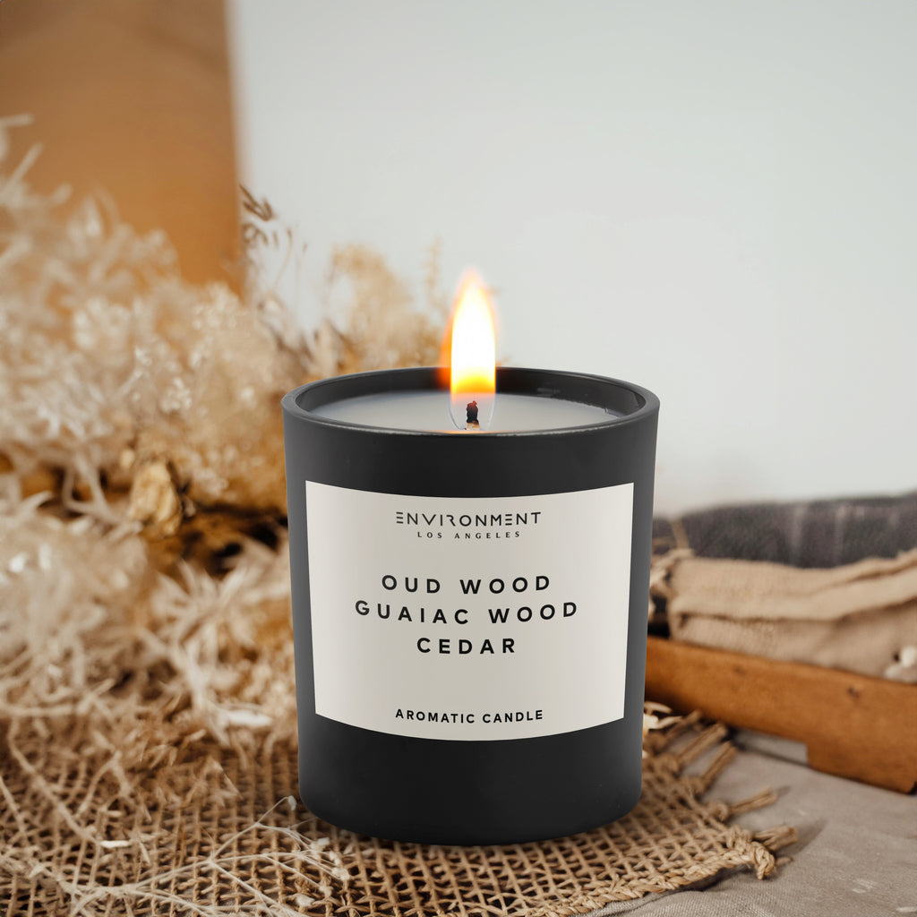 8oz Oud Wood | Guaiac Wood | Cedar Candle with Lid and Box (Inspired by Tom Ford Oud Wood®)
