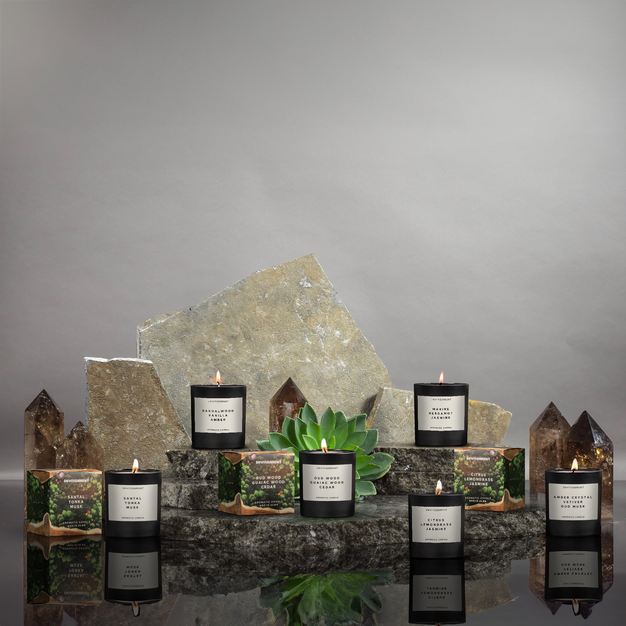 8oz White Woods | Pomegranate | Peony Candle with Lid and Box (Inspired by The Aria Hotel®)