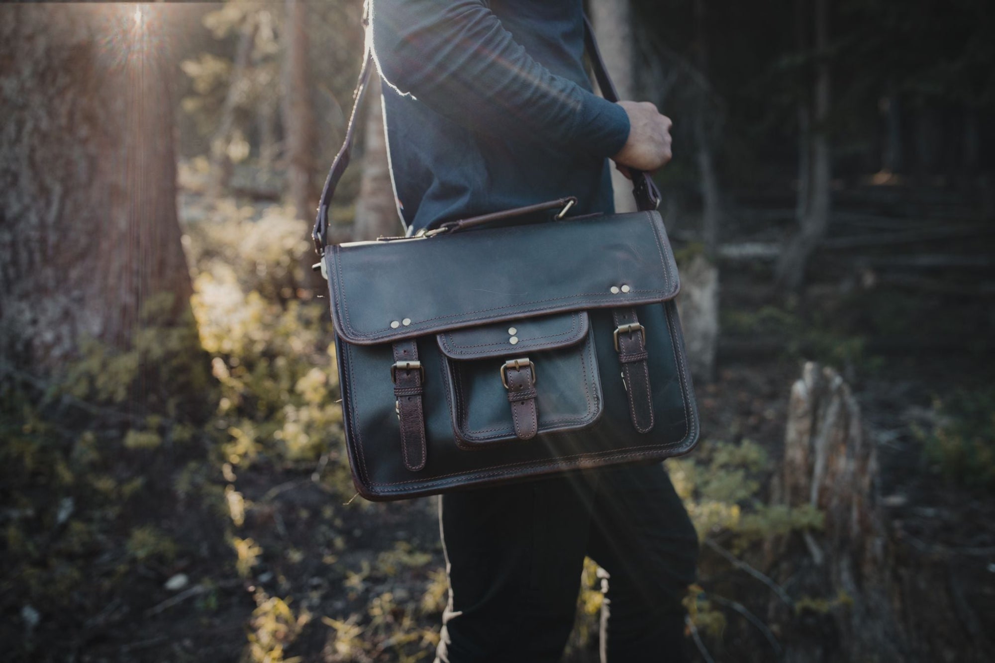 18 inch Buffalo Leather Briefcase Kodiak Leather
