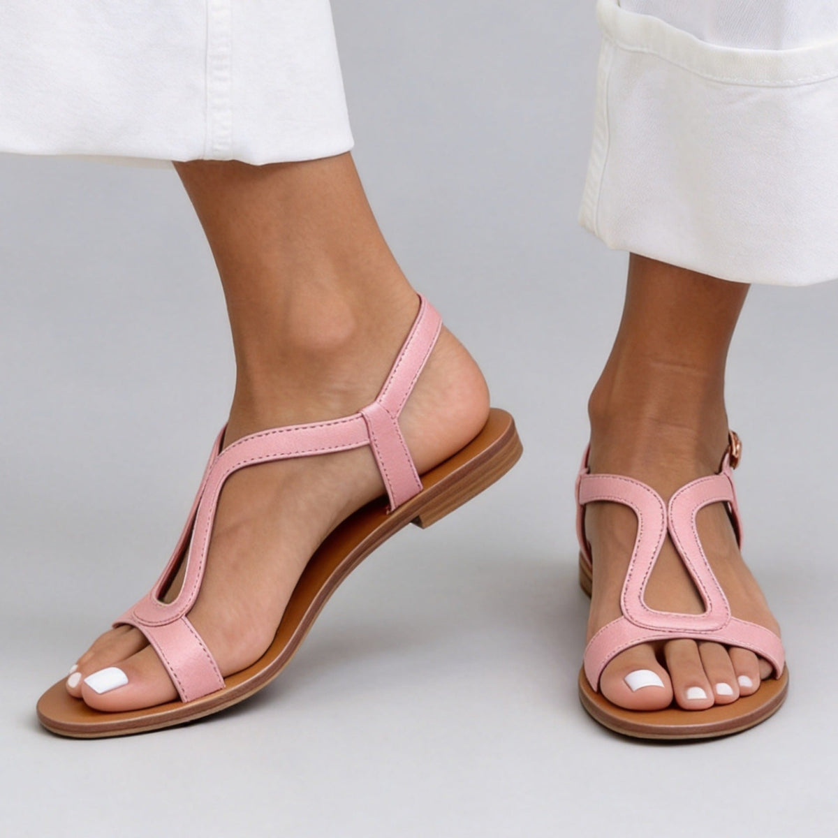 Women's Flat Open-Toe Buckle Sandals | Casual Beach Sandals in 8 Colors FitiqueFit