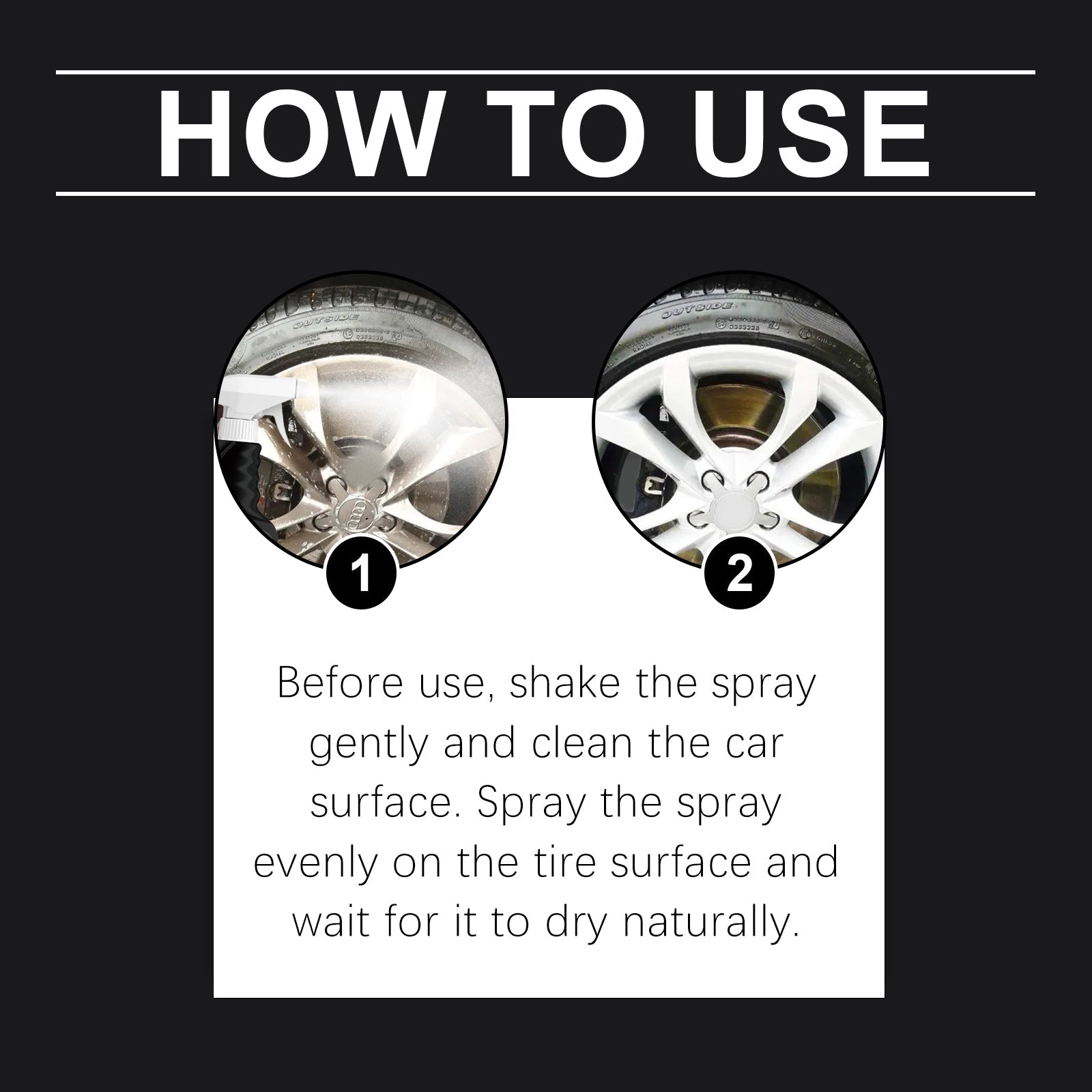 Auto Tire Shine Spray Auto Tire Clean Polishing Coating Liquid Coating Agent