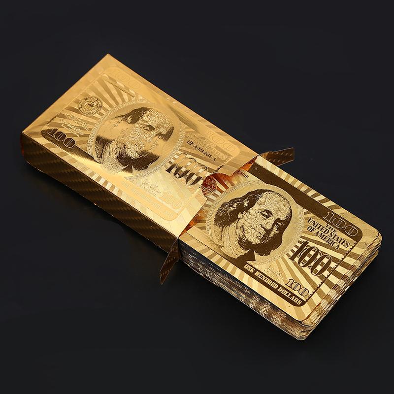 Waterproof Luxury Platinum Foil Poker Playing Cards Gold Plated Porker Cards