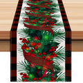 New red and black checkered table flag Christmas red fruit printed tablecloth TV cabinet decoration tablecloth home fabric