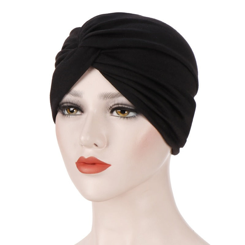 New elastic fabric with crossed candy colored twisted hat and candy colored base on the forehead V.I.P Digital Presence