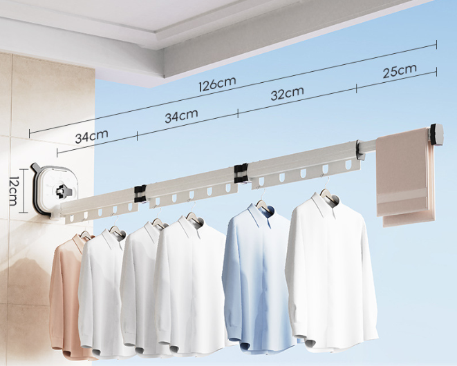Multifunctional Retractable Fold Away Clothes Drying Hanger Space-Saving Bathrooms Usage V.I.P Digital Presence