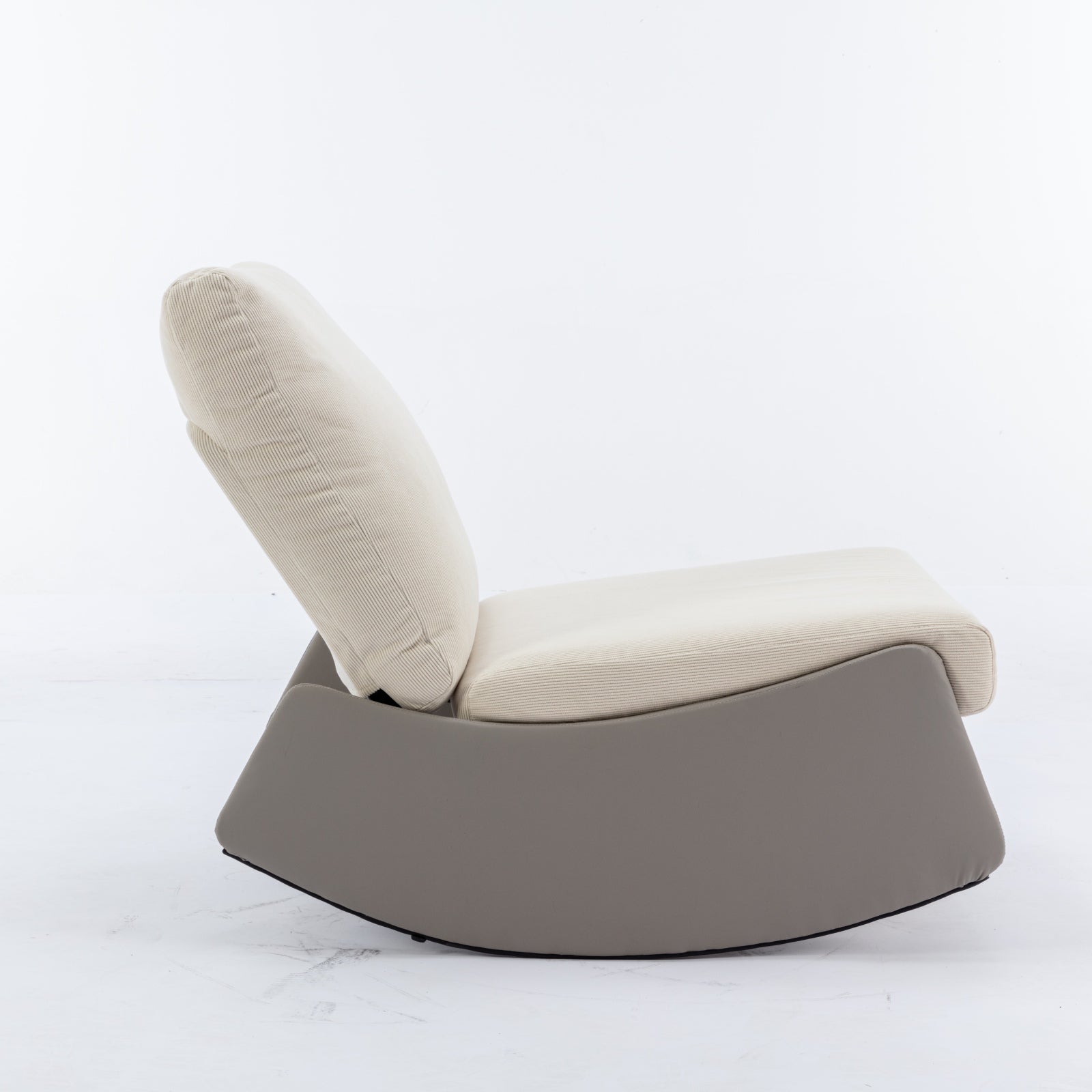 Modern rocking chair recliner, comfortable cushioned recliner with footstool, gray V.I.P Digital Presence