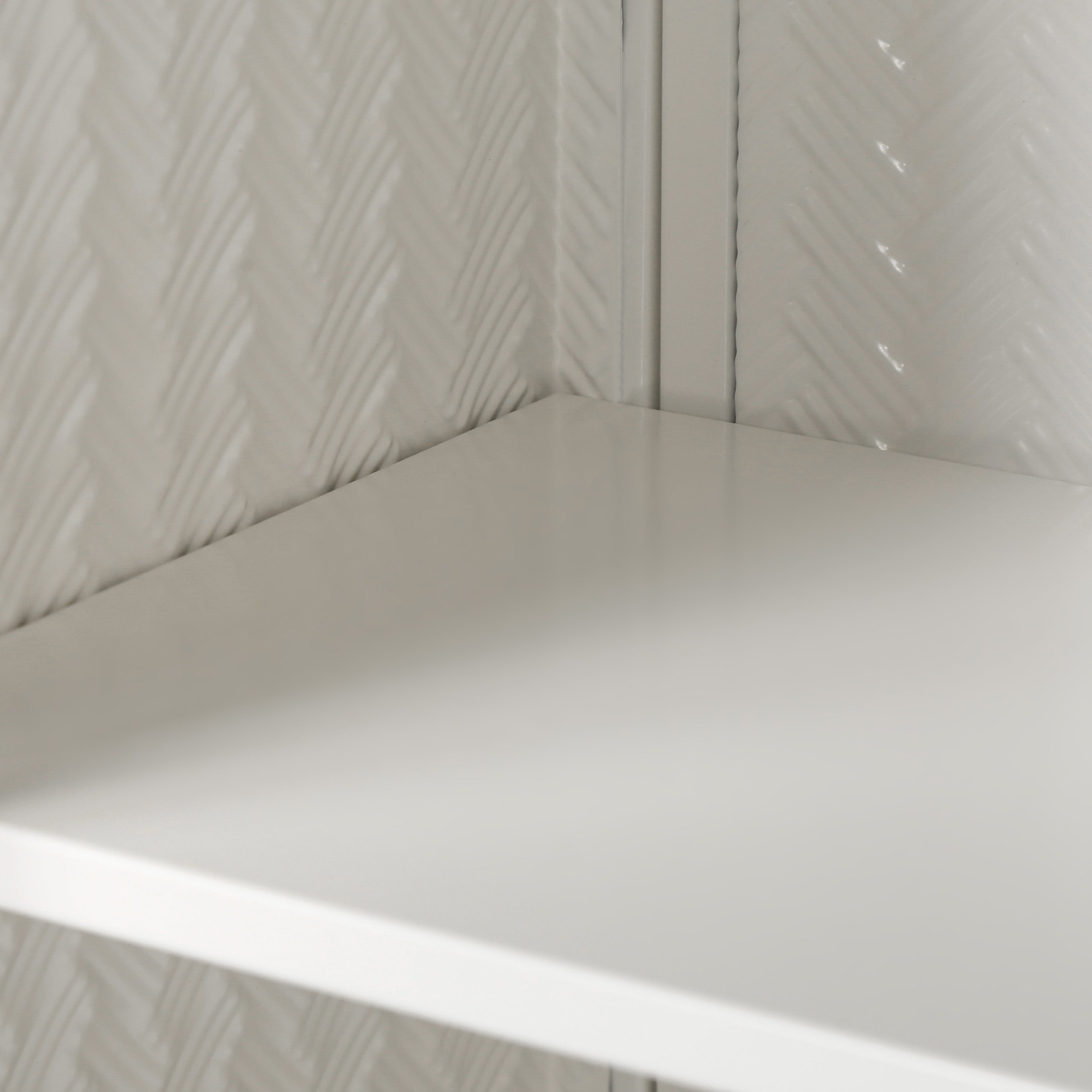 27.56"Glass Doors Modern Two-door Wall Cabinet with Featuring Three-tier Storage White