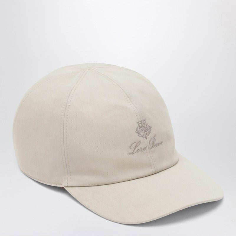 LORO PIANA Milk-White Cotton Blend Baseball Cap