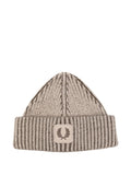 FRED PERRY Cotton Ribbed Beanie for Men - FW25 Collection