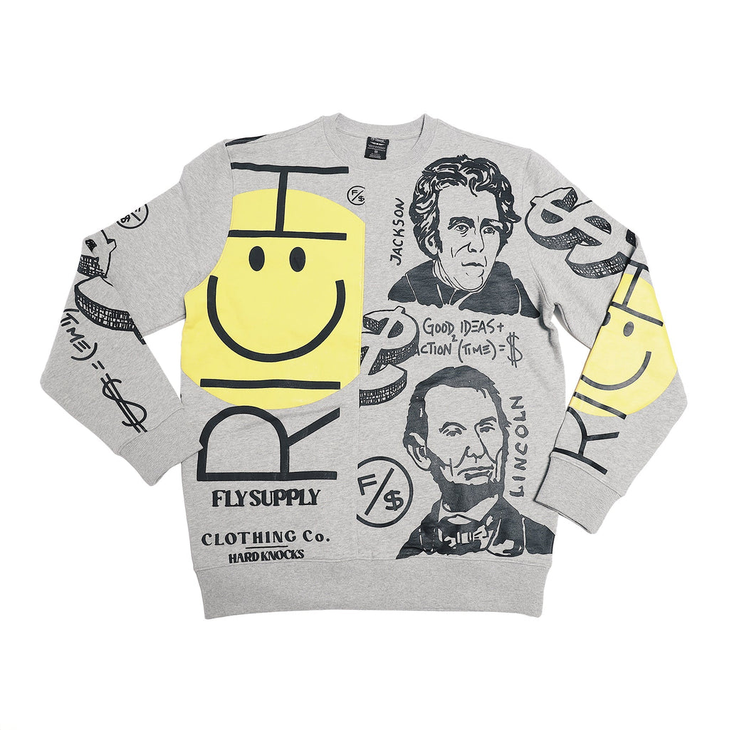 Graphic Statement Sweater – Streetwear Print Crewneck – Oversized Art Knit Rose In Concrete 🥀