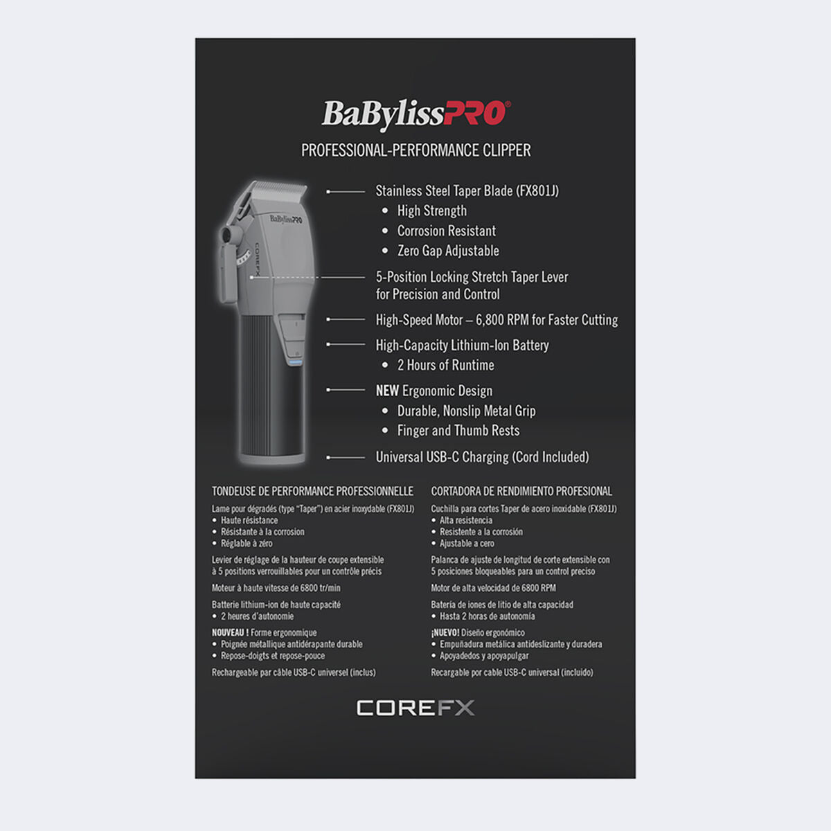 BaBylissPRO® COREFX Clipper (FX86)