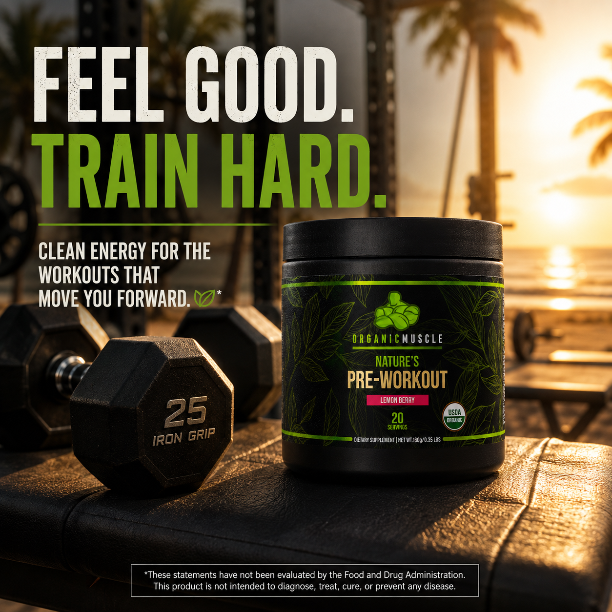 Pre-Workout - Lemon Berry Organic Muscle Fitness Supplements