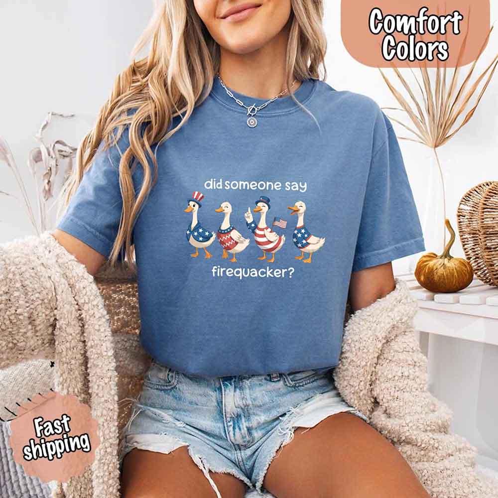 Firequacker USA Goose on the Loose Comfort Colors Tee