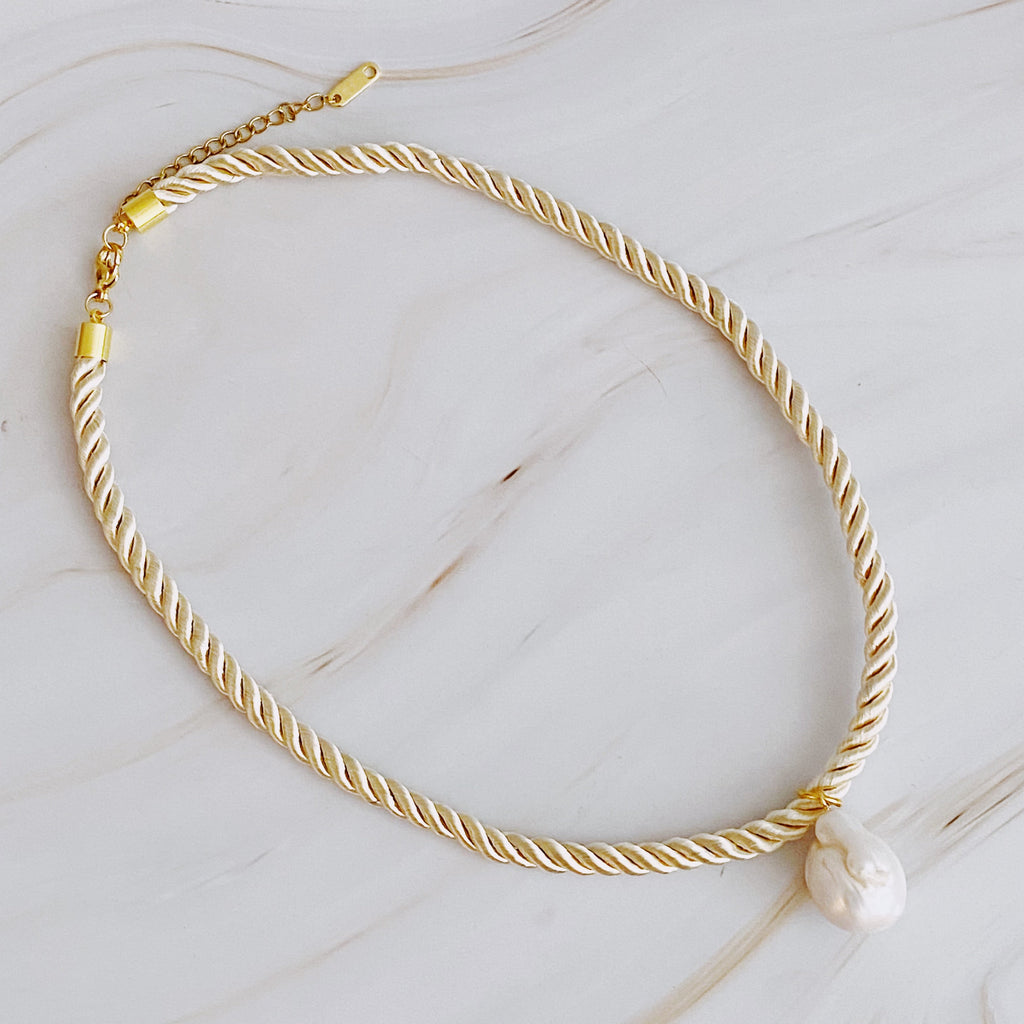 Satin Rope Baroque Pearl Necklace Ellisonyoung.com