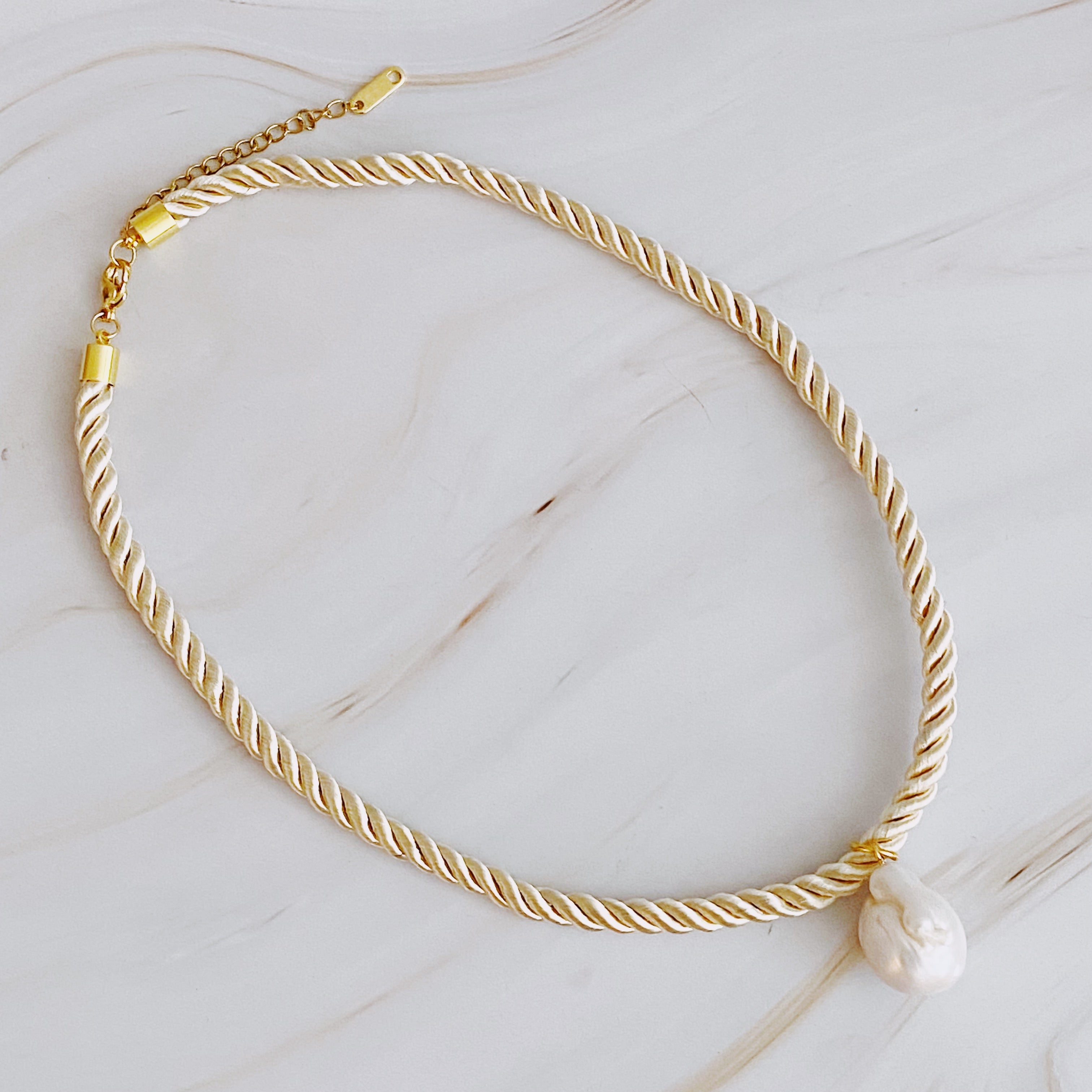 Satin Rope Baroque Pearl Necklace Ellisonyoung.com