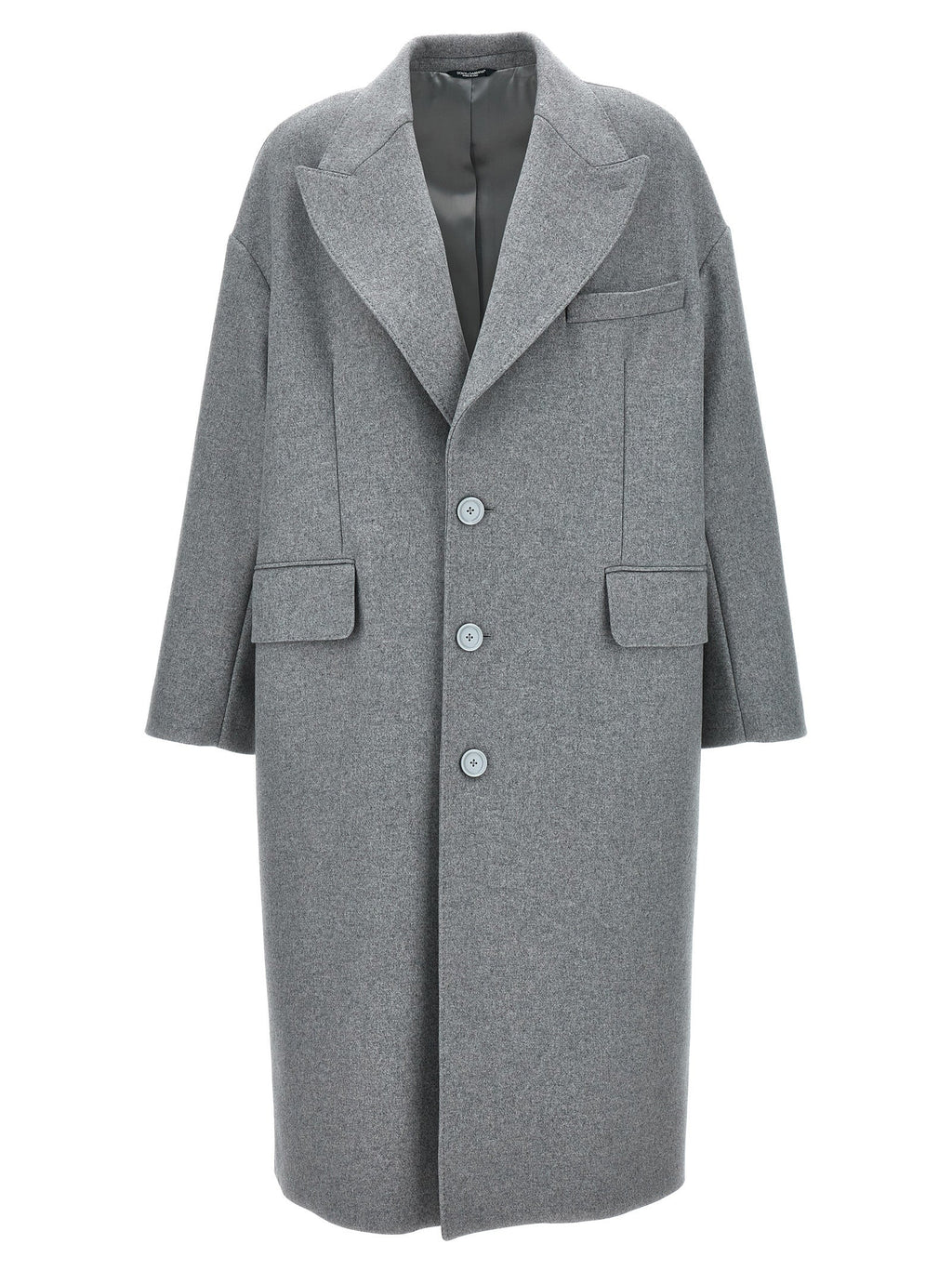 Dolce & Gabbana Single Breasted Wool Coat