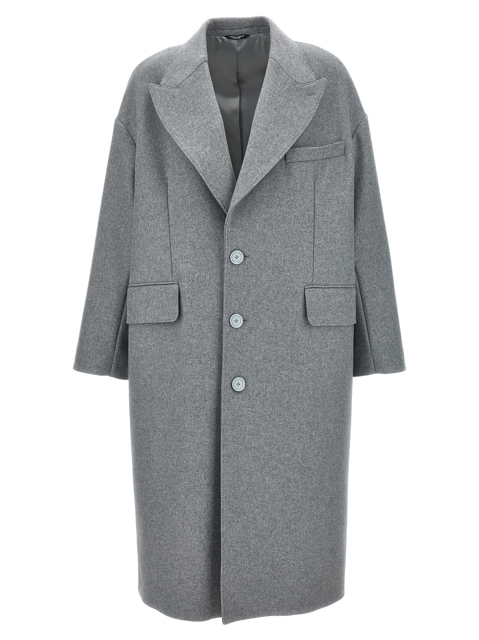 Dolce & Gabbana Single Breasted Wool Coat