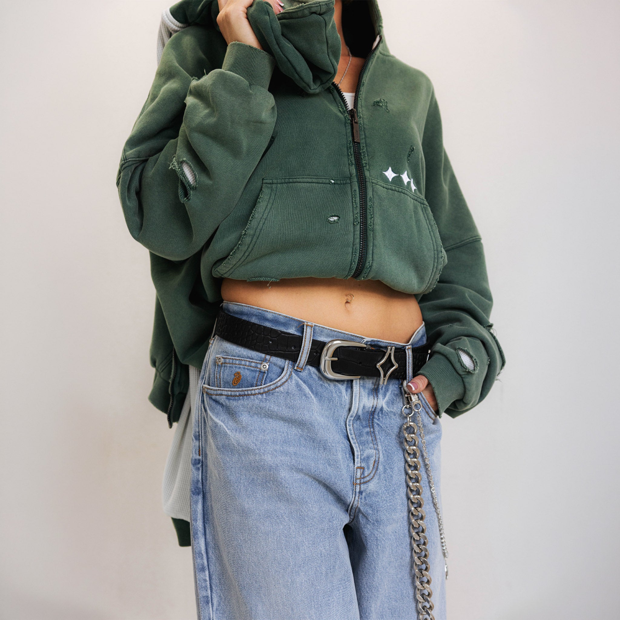 Commons Reversible Thermal Zip Up Faded Green/White Common Hype