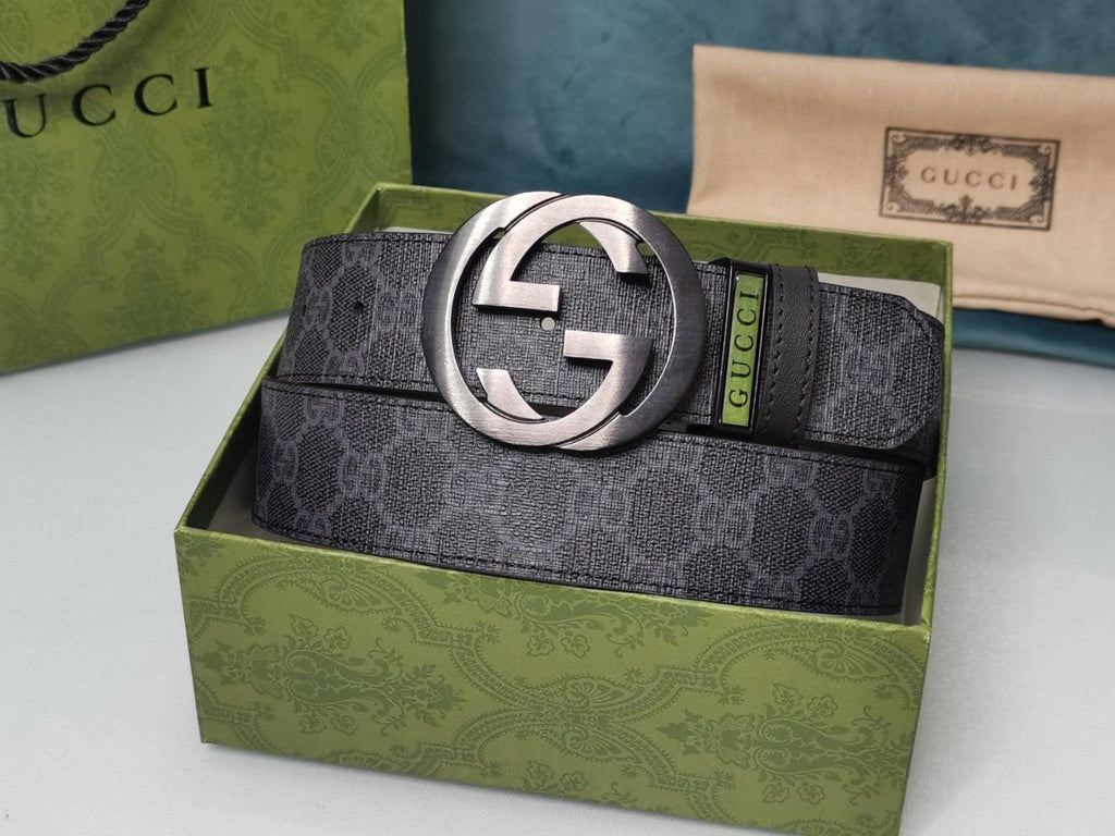 GUCCI Embellished coated-canvas and leather belt Banlieue91