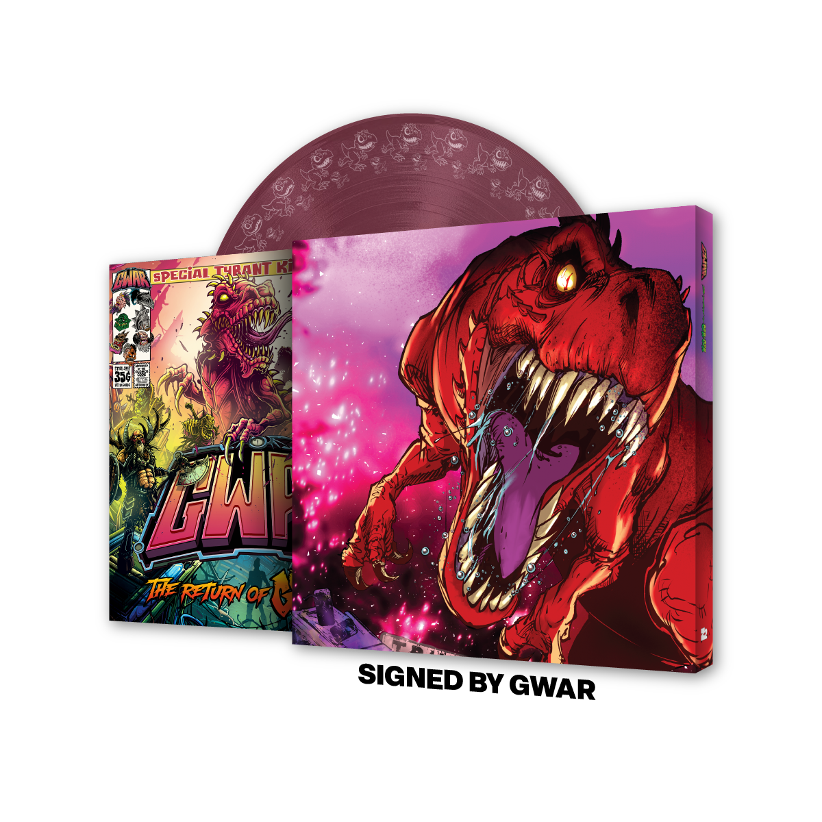 GWAR: 'The Return of Gor Gor' Signed Platinum Edition Comic Book + Vinyl LP (Limited Edition Fruit Punch) Z2 Comics