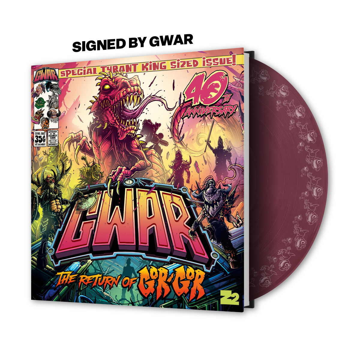 GWAR: 'The Return of Gor Gor' Signed Platinum Edition Comic Book + Vinyl LP (Limited Edition Fruit Punch) Z2 Comics