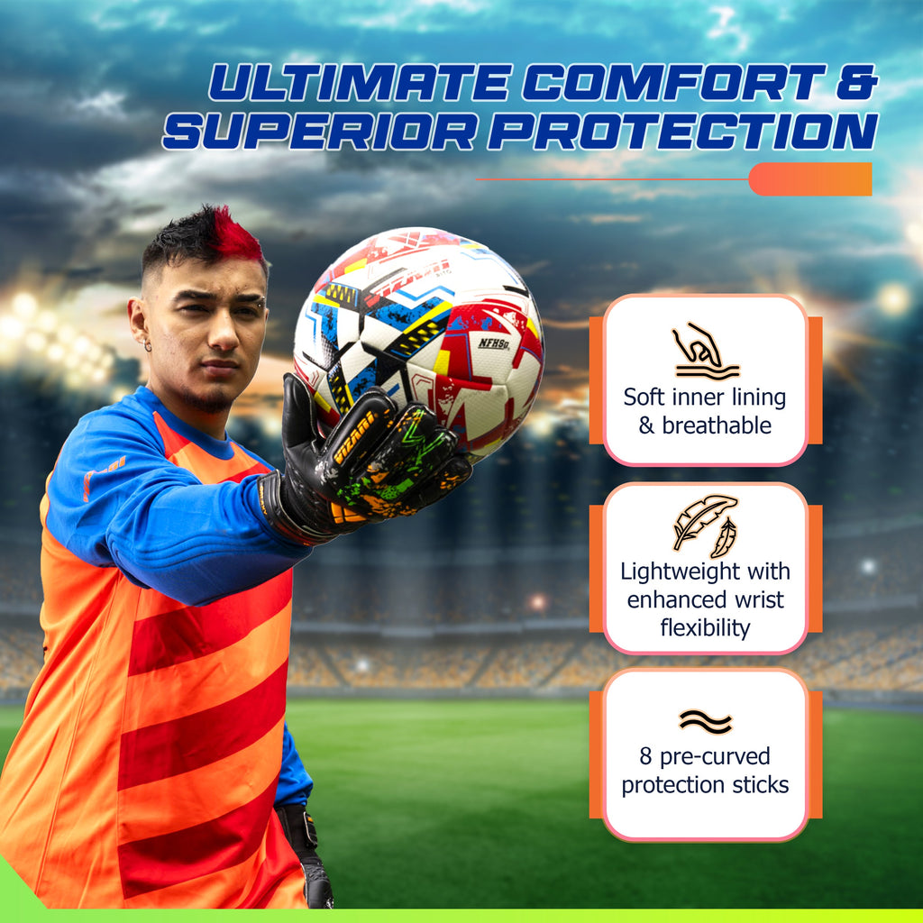 Galaxy F.P. Goalkeeping Glove-Black/Orange Vizari Sports